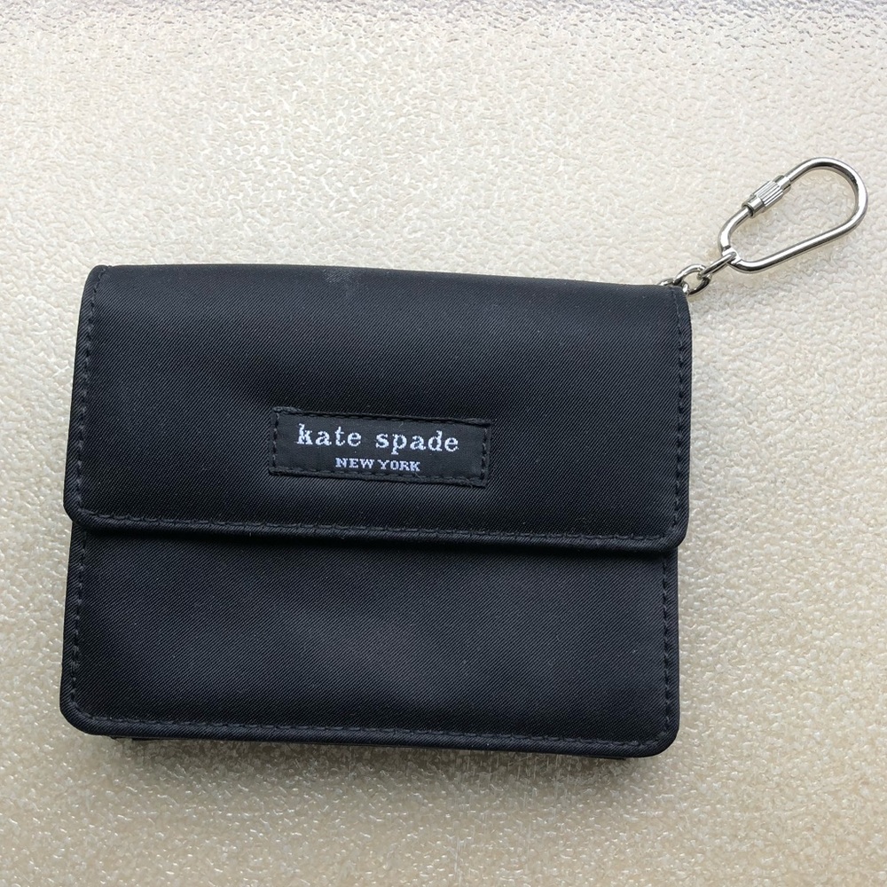 Kate spade classic black keychain wallet